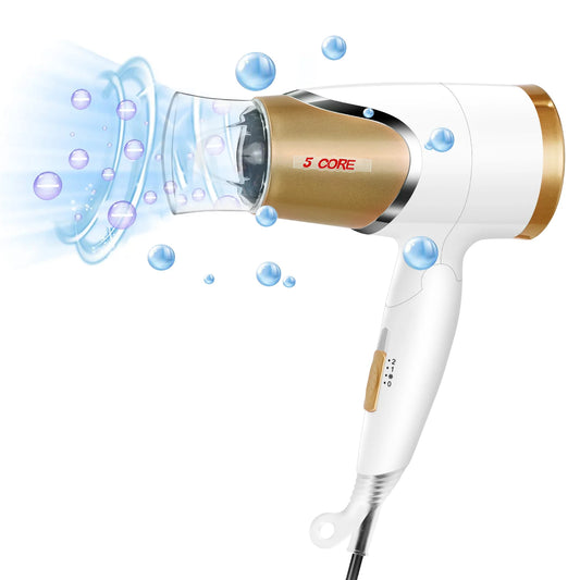 5Core Hair Dryer with Diffuser 1875W AC Motor Blow Dryers W Ceramic Technology Ionic Conditioning